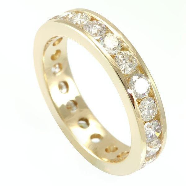 Channel Set Round Diamond Eternity Band in 14K Yellow Gold