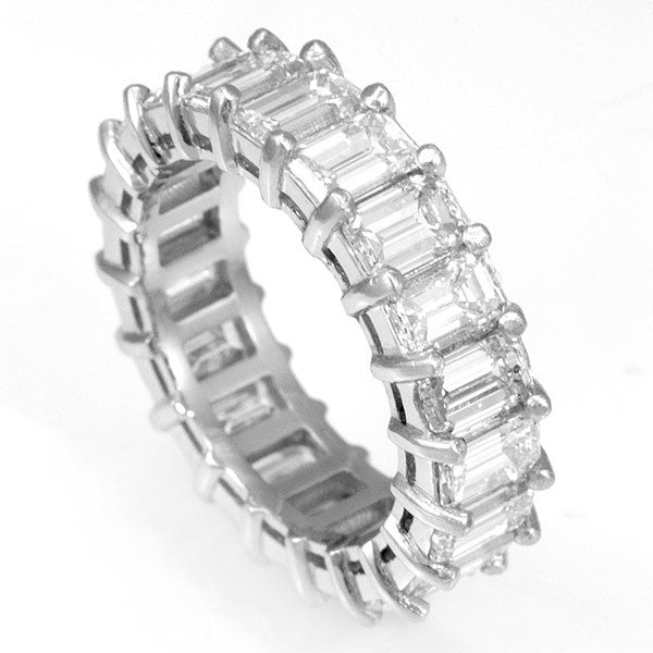 Emerald Cut Diamonds Eternity Ring in 14K White Gold