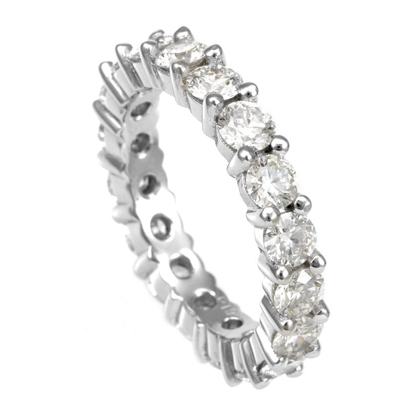 Prong Set Round Diamond Eternity Band in 14K White Gold