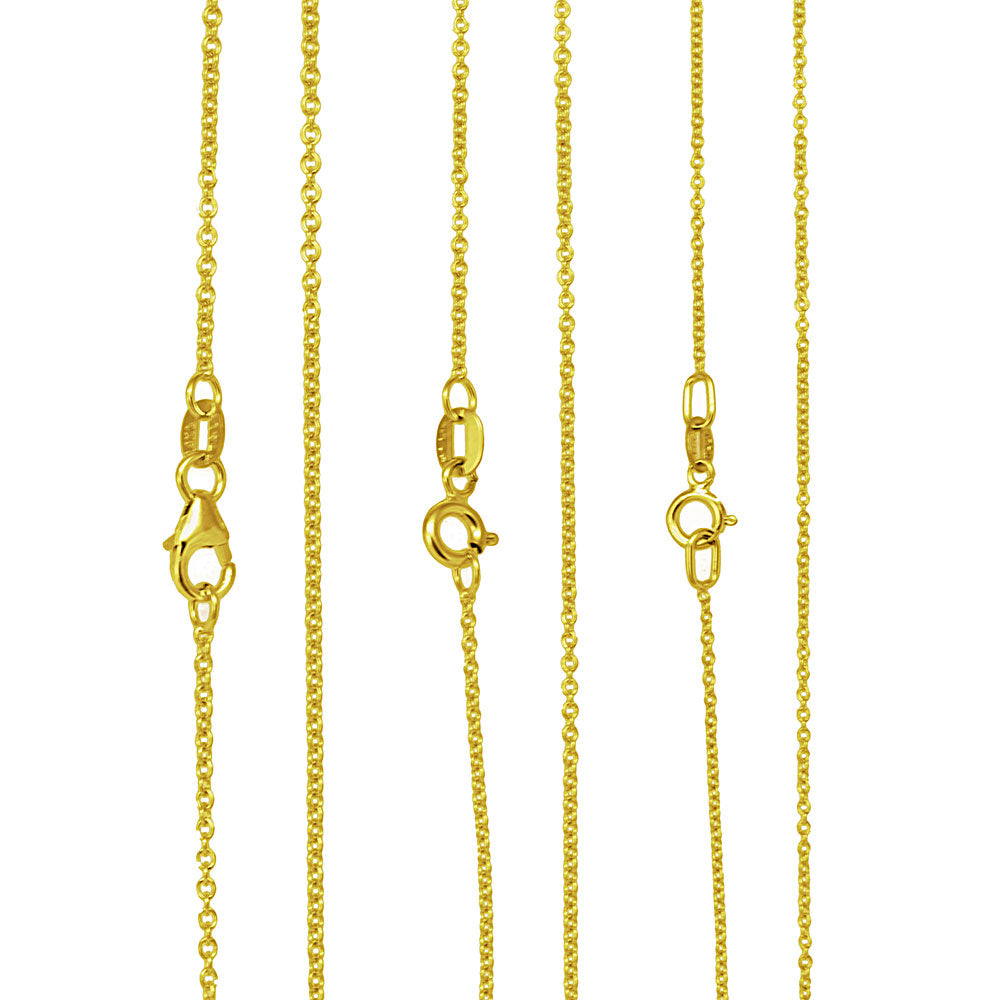 18" 14K Yellow Gold Rolo Chain 025