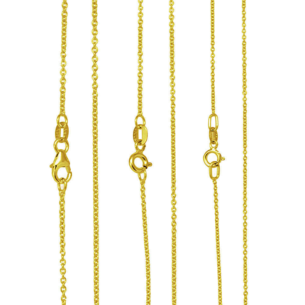 18" 14K Yellow Gold Rolo Chain 035