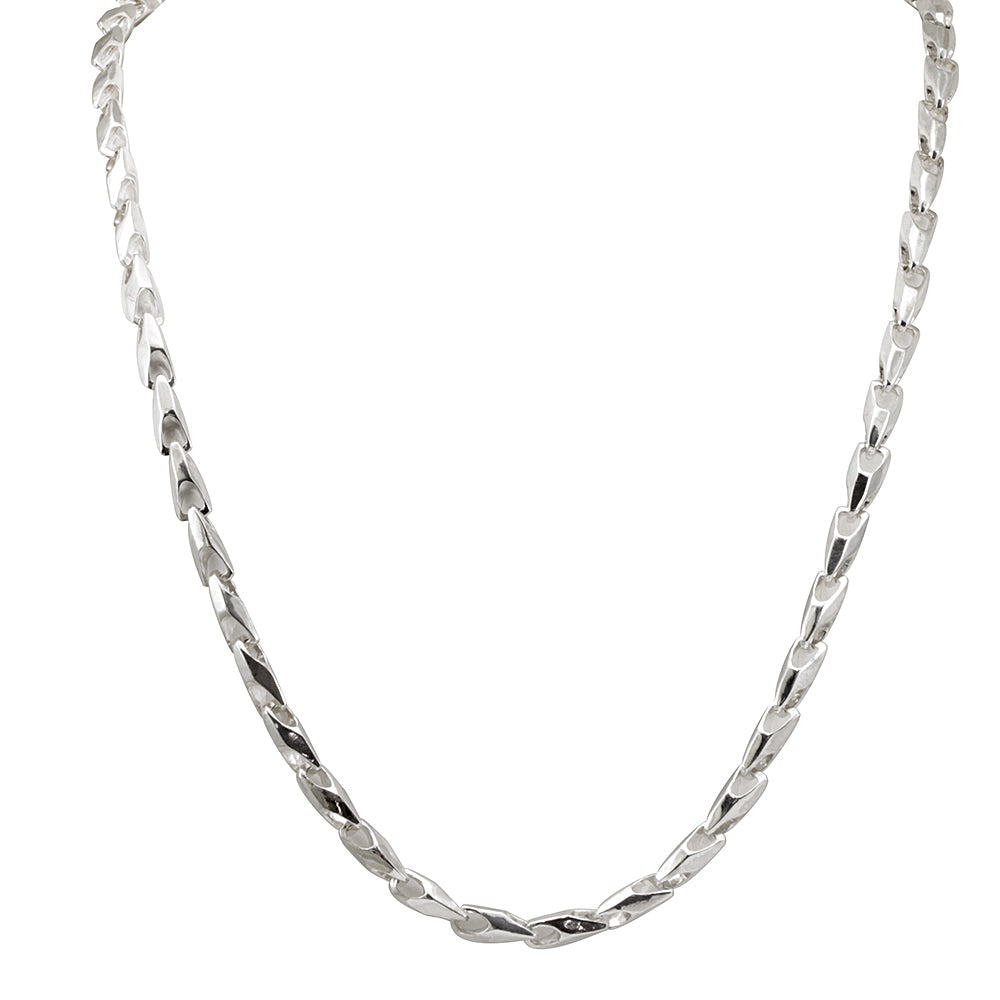 Handmade Solid Silver Chain Link Necklace, Sterling Silver Necklace
