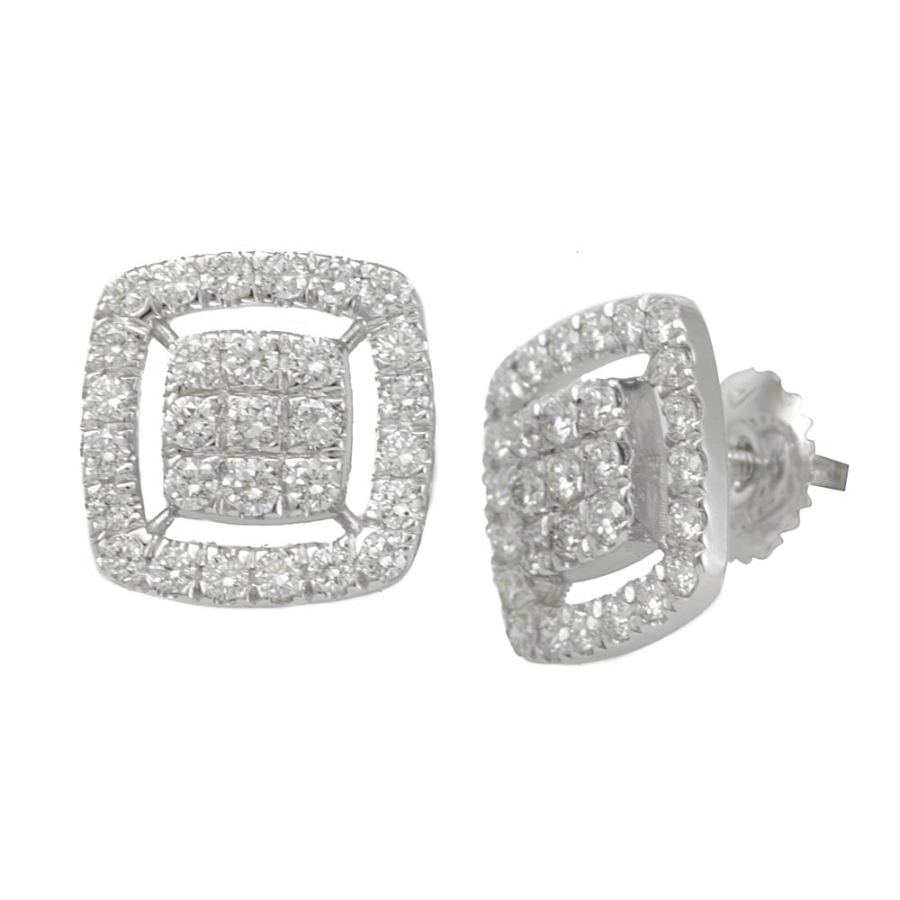 Halo Diamond Stud Earrings