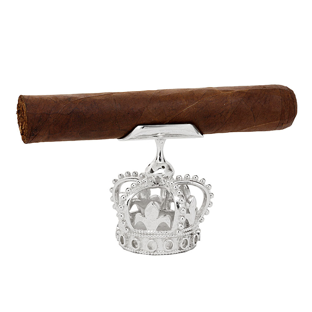 Crown Design Cigar Stand Holder in Sterling Silver,Personalized Gift Item, Smoker's Accessory