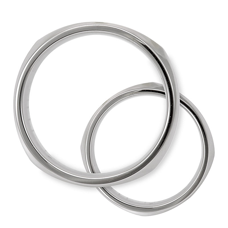 Ladies 14K White Gold Comfort Fit Band, Classic Wedding Band, Plain Wedding Band