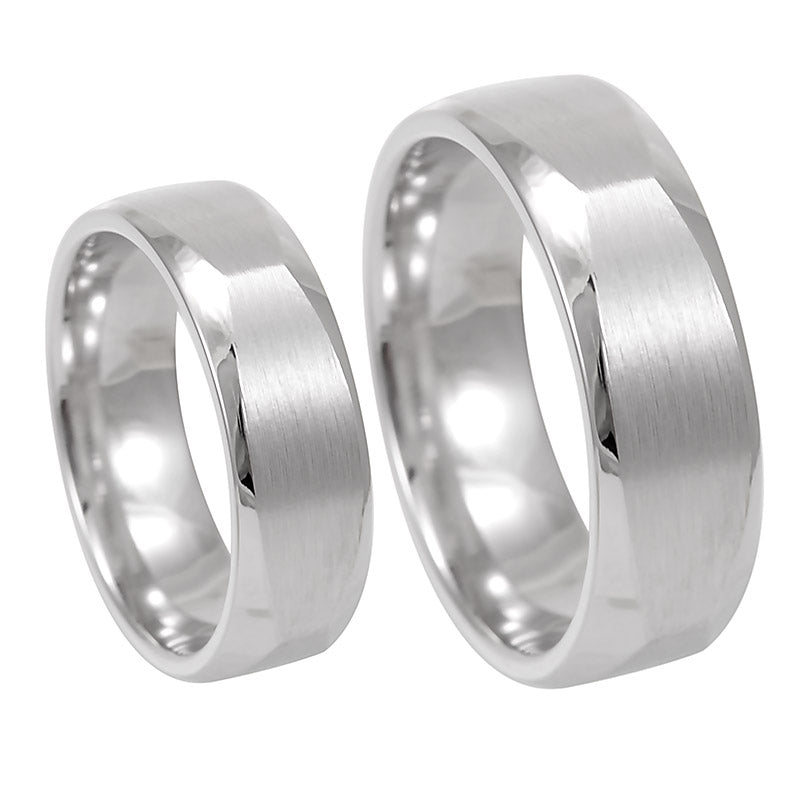 Ladies 14K White Gold Comfort Fit Band, Classic Wedding Band, Plain Wedding Band