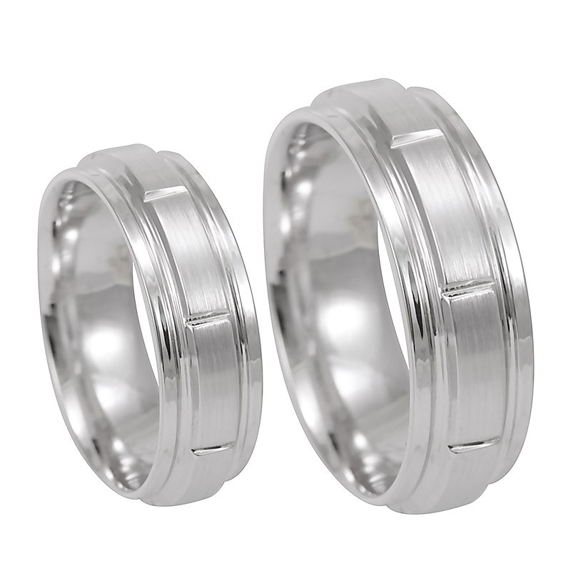 Ladies 14K White Gold Comfort Fit Band, 14K Wedding Band