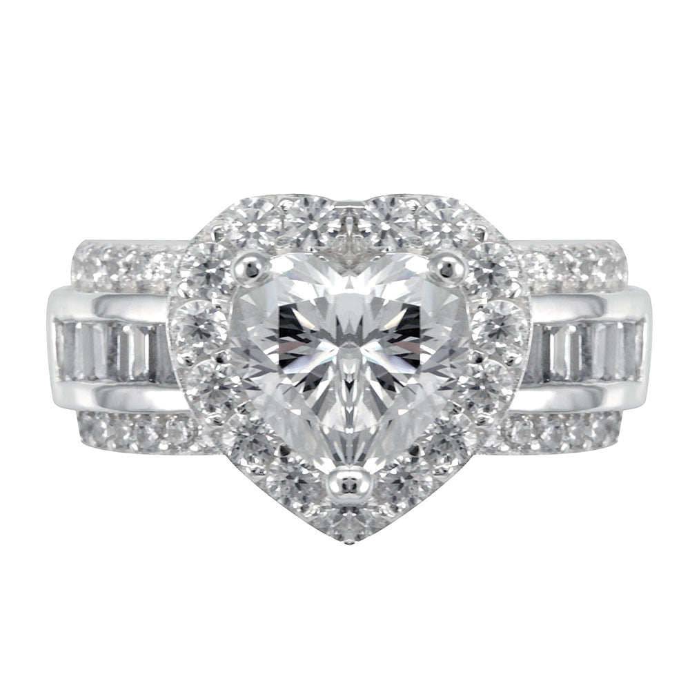 Heart Halo Diamond Engagement/Proposal Ring in 14K White Gold