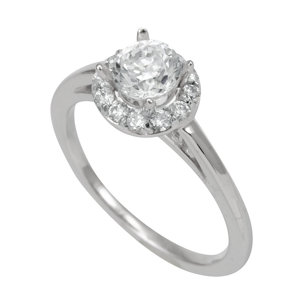 Halo Diamond Engagement, Proposal Ring in 14K White Gold