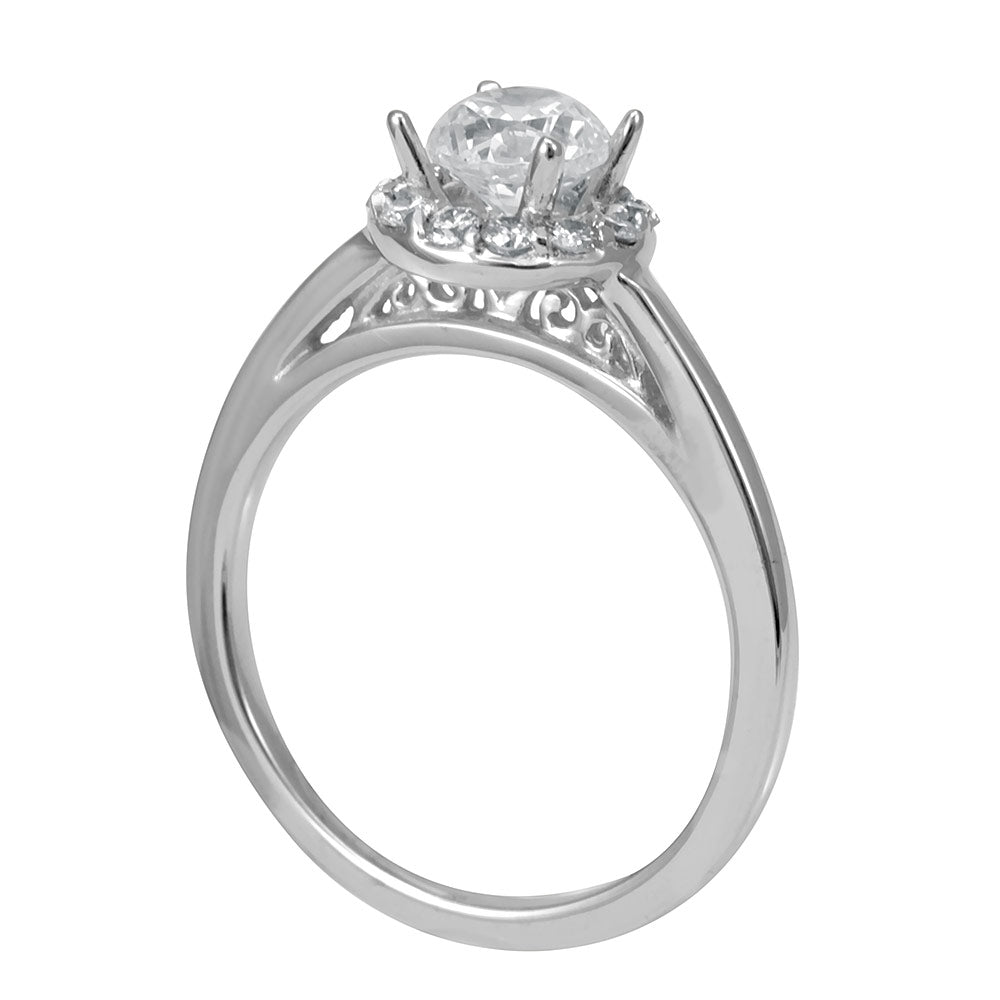 Halo Diamond Engagement, Proposal Ring in 14K White Gold