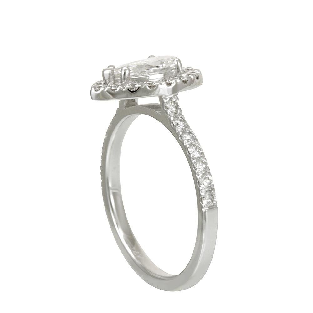 Halo Diamond Engagement, Proposal Ring in 14K White Gold