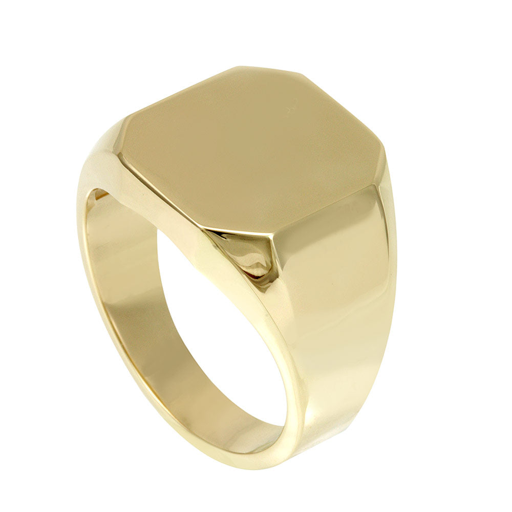Men's Signet Ring in 14K Yellow Solid Gold, Gold Pinky Rings Online