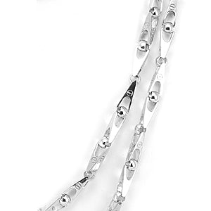 Solid 14K White Gold Link Necklace