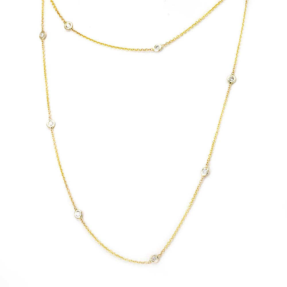 Diamond By the Yard 14K Yellow Gold Necklace