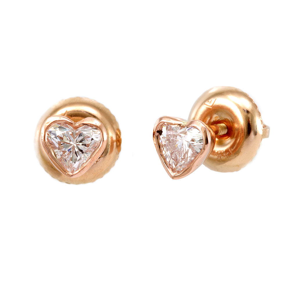 Rose Gold Heart Diamond Earrings Online